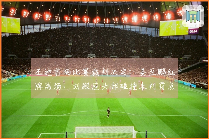 王迪首场比赛裁判决定：姜至鹏红牌离场，刘殿座头部碰撞未判罚点球